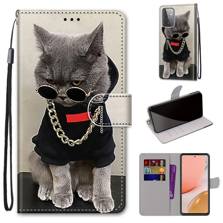 Coloured Drawing Cross Texture Horizontal Flip PU Leather Case with Holder & Card Slots & Wallet & Lanyard, For Samsung Galaxy A52 5G, For Samsung Galaxy A72 5G / 4G, For Xiaomi Poco M3, For Xiaomi Redmi Note 9 5G / Note 9T