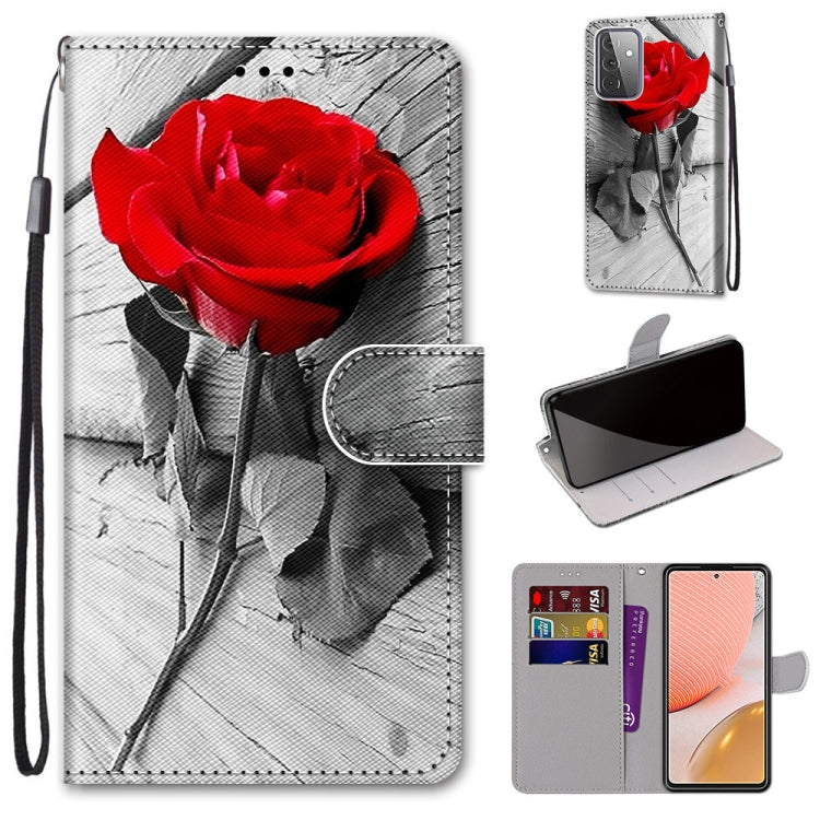 Coloured Drawing Cross Texture Horizontal Flip PU Leather Case with Holder & Card Slots & Wallet & Lanyard, For Samsung Galaxy A52 5G, For Samsung Galaxy A72 5G / 4G, For Xiaomi Poco M3, For Xiaomi Redmi Note 9 5G / Note 9T