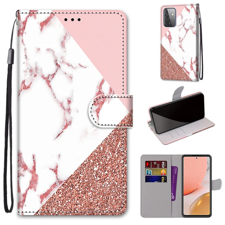 Coloured Drawing Cross Texture Horizontal Flip PU Leather Case with Holder & Card Slots & Wallet & Lanyard, For Samsung Galaxy A52 5G, For Samsung Galaxy A72 5G / 4G, For Xiaomi Poco M3, For Xiaomi Redmi Note 9 5G / Note 9T
