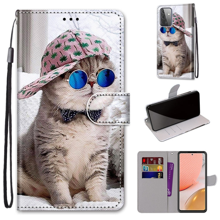 Coloured Drawing Cross Texture Horizontal Flip PU Leather Case with Holder & Card Slots & Wallet & Lanyard, For Samsung Galaxy A52 5G, For Samsung Galaxy A72 5G / 4G, For Xiaomi Poco M3, For Xiaomi Redmi Note 9 5G / Note 9T