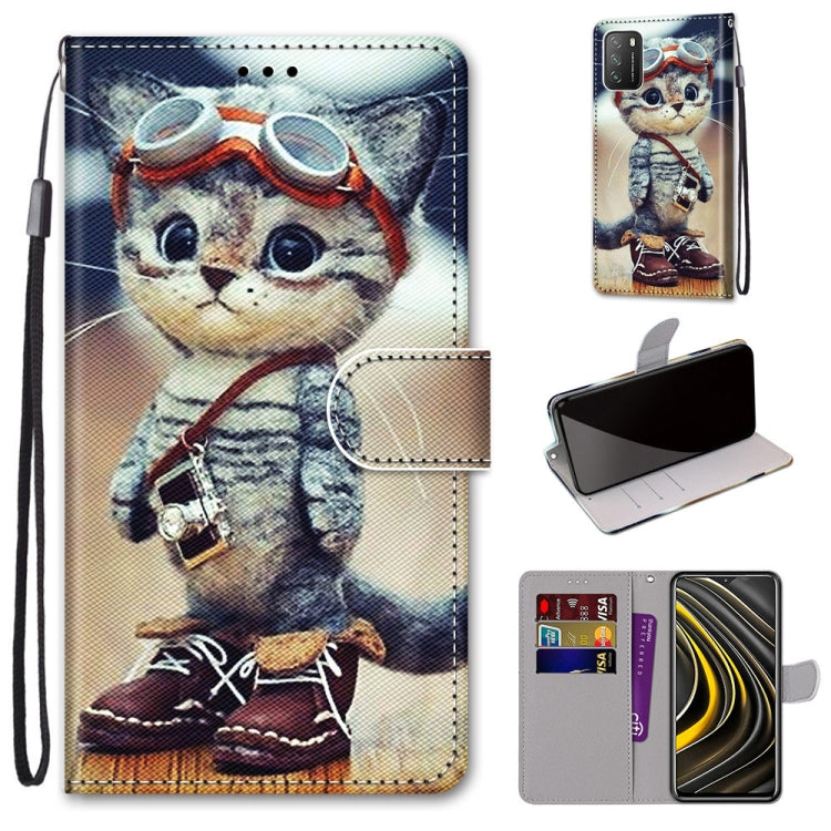 Coloured Drawing Cross Texture Horizontal Flip PU Leather Case with Holder & Card Slots & Wallet & Lanyard, For Samsung Galaxy A52 5G, For Samsung Galaxy A72 5G / 4G, For Xiaomi Poco M3, For Xiaomi Redmi Note 9 5G / Note 9T