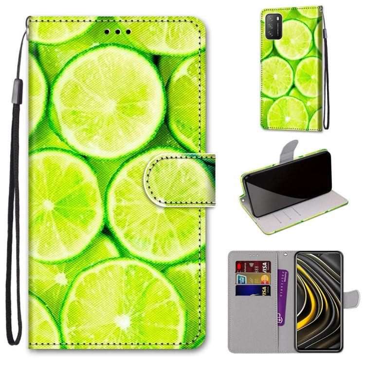 Coloured Drawing Cross Texture Horizontal Flip PU Leather Case with Holder & Card Slots & Wallet & Lanyard, For Samsung Galaxy A52 5G, For Samsung Galaxy A72 5G / 4G, For Xiaomi Poco M3, For Xiaomi Redmi Note 9 5G / Note 9T