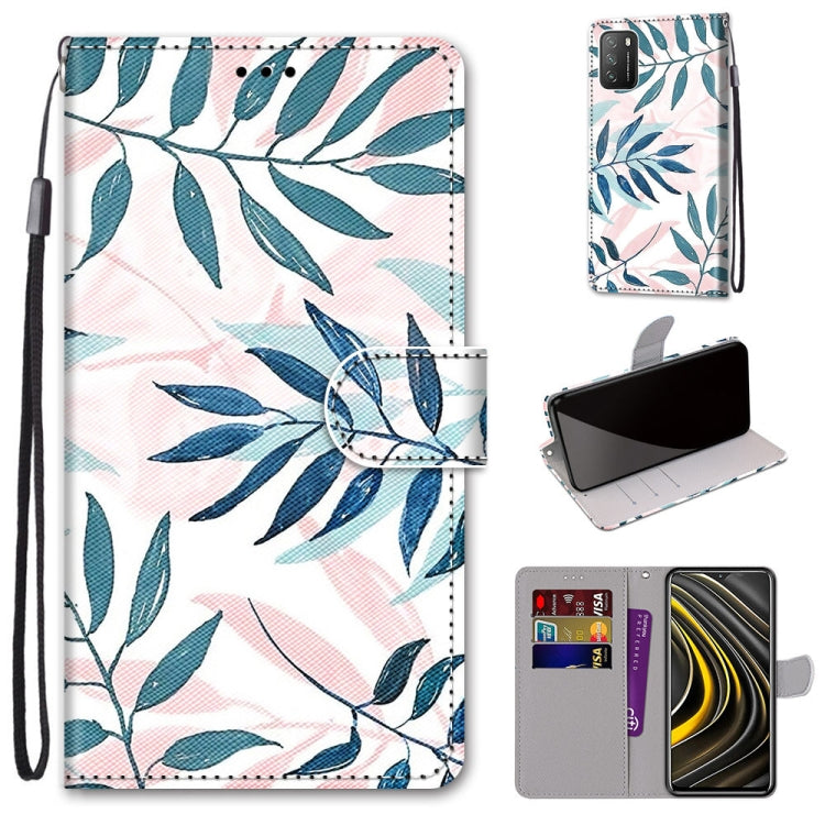 Coloured Drawing Cross Texture Horizontal Flip PU Leather Case with Holder & Card Slots & Wallet & Lanyard, For Samsung Galaxy A52 5G, For Samsung Galaxy A72 5G / 4G, For Xiaomi Poco M3, For Xiaomi Redmi Note 9 5G / Note 9T