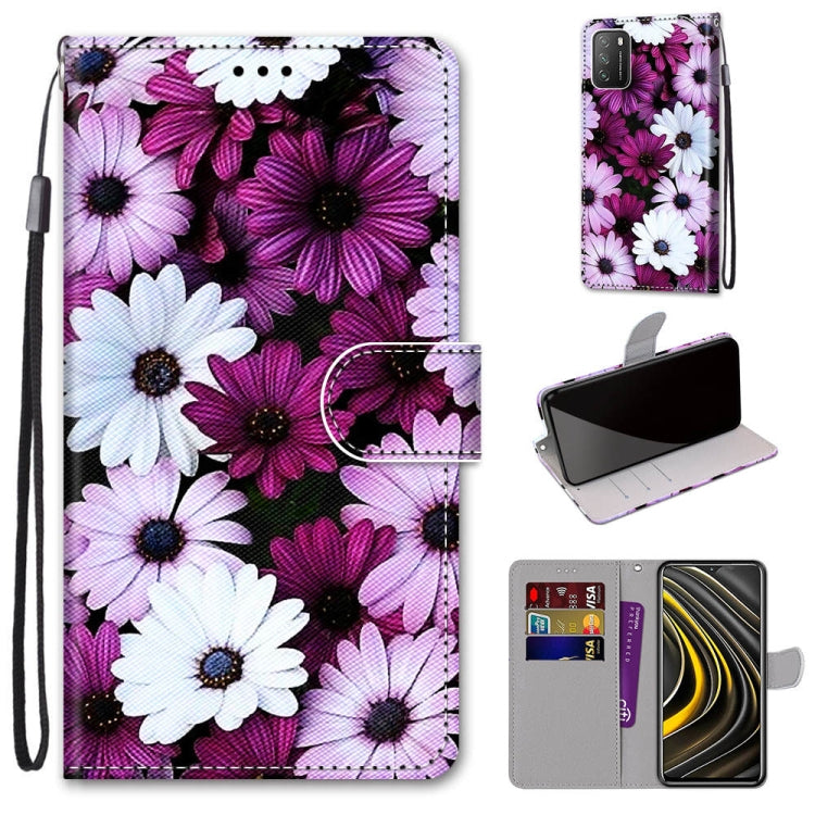 Coloured Drawing Cross Texture Horizontal Flip PU Leather Case with Holder & Card Slots & Wallet & Lanyard, For Samsung Galaxy A52 5G, For Samsung Galaxy A72 5G / 4G, For Xiaomi Poco M3, For Xiaomi Redmi Note 9 5G / Note 9T
