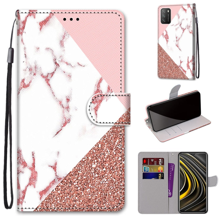 Coloured Drawing Cross Texture Horizontal Flip PU Leather Case with Holder & Card Slots & Wallet & Lanyard, For Samsung Galaxy A52 5G, For Samsung Galaxy A72 5G / 4G, For Xiaomi Poco M3, For Xiaomi Redmi Note 9 5G / Note 9T