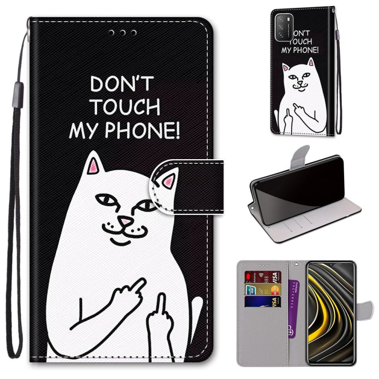 Coloured Drawing Cross Texture Horizontal Flip PU Leather Case with Holder & Card Slots & Wallet & Lanyard, For Samsung Galaxy A52 5G, For Samsung Galaxy A72 5G / 4G, For Xiaomi Poco M3, For Xiaomi Redmi Note 9 5G / Note 9T