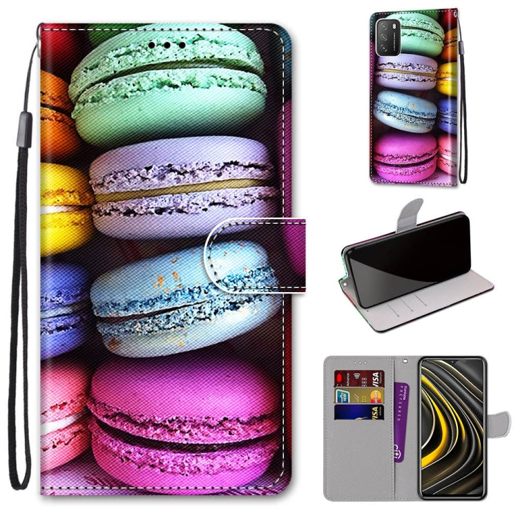 Coloured Drawing Cross Texture Horizontal Flip PU Leather Case with Holder & Card Slots & Wallet & Lanyard, For Samsung Galaxy A52 5G, For Samsung Galaxy A72 5G / 4G, For Xiaomi Poco M3, For Xiaomi Redmi Note 9 5G / Note 9T