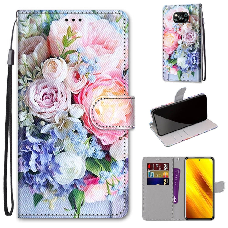 Coloured Drawing Cross Texture Horizontal Flip PU Leather Case with Holder & Card Slots & Wallet & Lanyard, For Xiaomi Poco X3 NPC, For Xiaomi Mi 10T Lite, For Xiaomi Mi 10T Pro / 10T / K30s