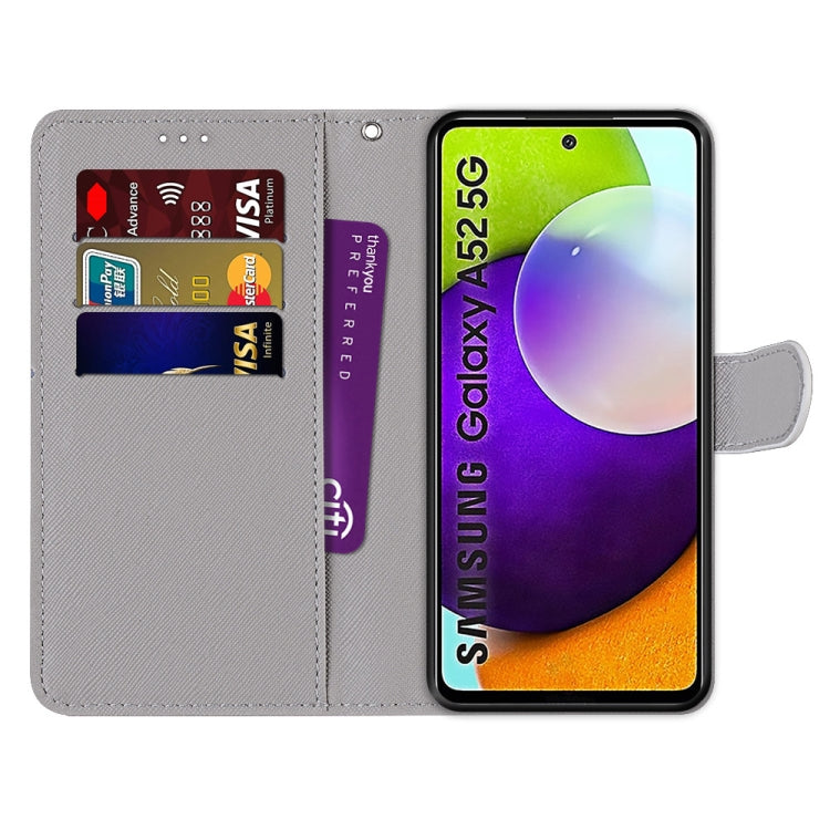 Coloured Drawing Cross Texture Horizontal Flip PU Leather Case with Holder & Card Slots & Wallet & Lanyard, For Samsung Galaxy A52 5G, For Samsung Galaxy A72 5G / 4G, For Xiaomi Poco M3, For Xiaomi Redmi Note 9 5G / Note 9T