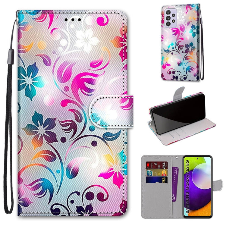 Coloured Drawing Cross Texture Horizontal Flip PU Leather Case with Holder & Card Slots & Wallet & Lanyard, For Samsung Galaxy A52 5G, For Samsung Galaxy A72 5G / 4G, For Xiaomi Poco M3, For Xiaomi Redmi Note 9 5G / Note 9T