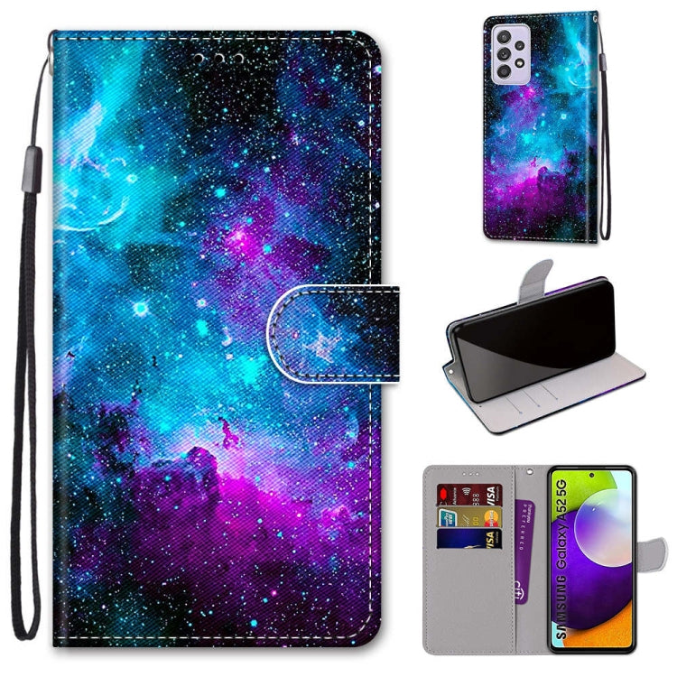 Coloured Drawing Cross Texture Horizontal Flip PU Leather Case with Holder & Card Slots & Wallet & Lanyard, For Samsung Galaxy A52 5G, For Samsung Galaxy A72 5G / 4G, For Xiaomi Poco M3, For Xiaomi Redmi Note 9 5G / Note 9T