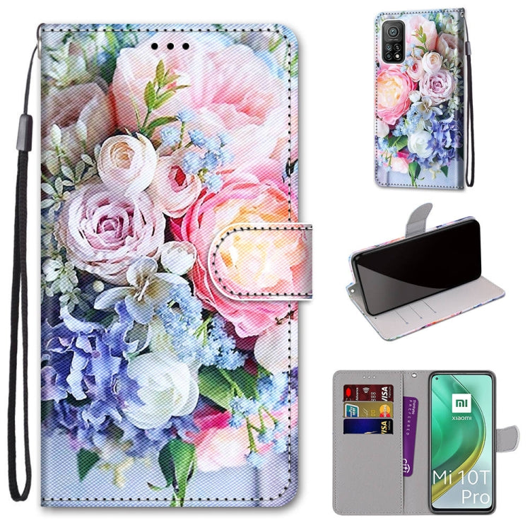 Coloured Drawing Cross Texture Horizontal Flip PU Leather Case with Holder & Card Slots & Wallet & Lanyard, For Xiaomi Poco X3 NPC, For Xiaomi Mi 10T Lite, For Xiaomi Mi 10T Pro / 10T / K30s