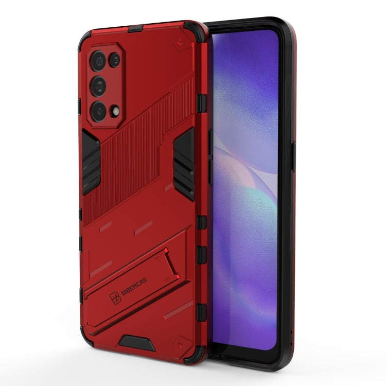 Punk Armor 2 in 1 PC + TPU Shockproof Case with Invisible Holder, For OPPO A93 5G, For OPPO A53 4G, For OPPO F17 Pro, For Realme C15, For Realme 7 Pro, For Realme 7, For OPPO Reno5 5G, For OPPO Reno5 Pro, For OPPO Reno5 Pro+, For Realme V15������������...