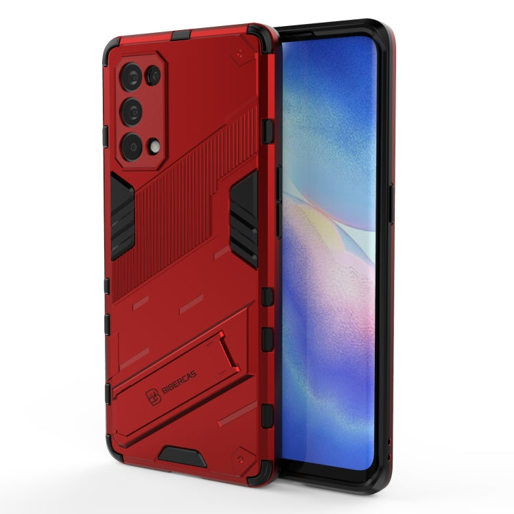 Punk Armor 2 in 1 PC + TPU Shockproof Case with Invisible Holder, For OPPO A93 5G, For OPPO A53 4G, For OPPO F17 Pro, For Realme C15, For Realme 7 Pro, For Realme 7, For OPPO Reno5 5G, For OPPO Reno5 Pro, For OPPO Reno5 Pro+, For Realme V15������������...