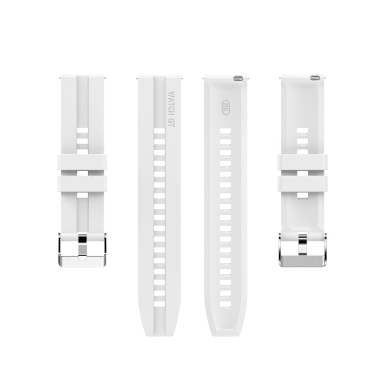 For Amazfit GTS 2e / GTS 2 20mm Silicone Replacement Strap Watchband with Silver Buckle