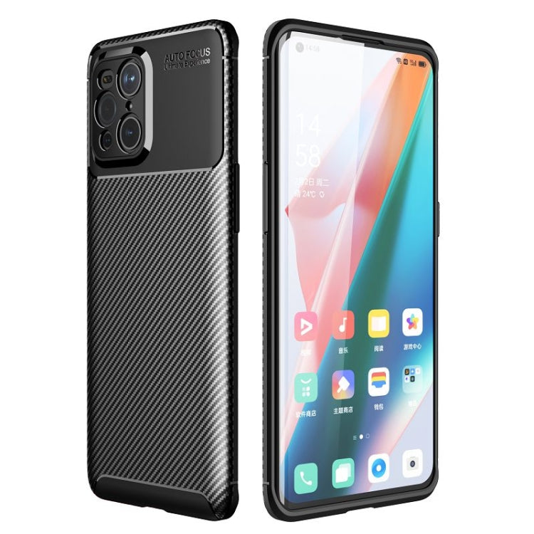 Carbon Fiber Texture Shockproof TPU Case, For OPPO Find X3