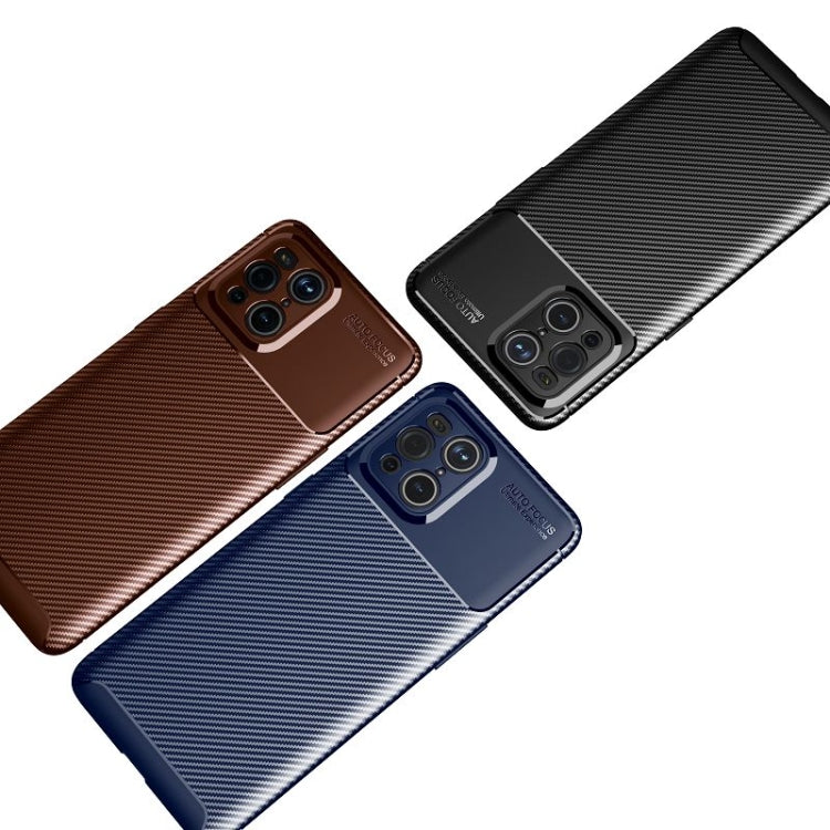 Carbon Fiber Texture Shockproof TPU Case, For OPPO Find X3