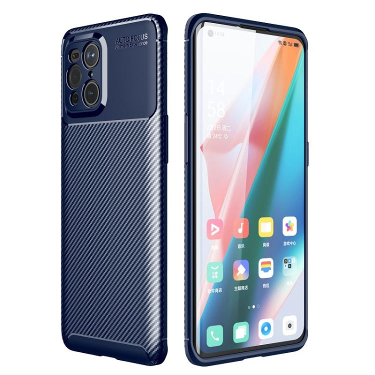 Carbon Fiber Texture Shockproof TPU Case, For OPPO Find X3