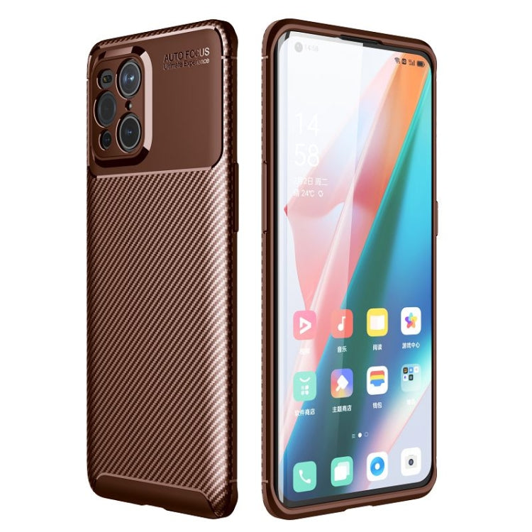 Carbon Fiber Texture Shockproof TPU Case, For OPPO Find X3