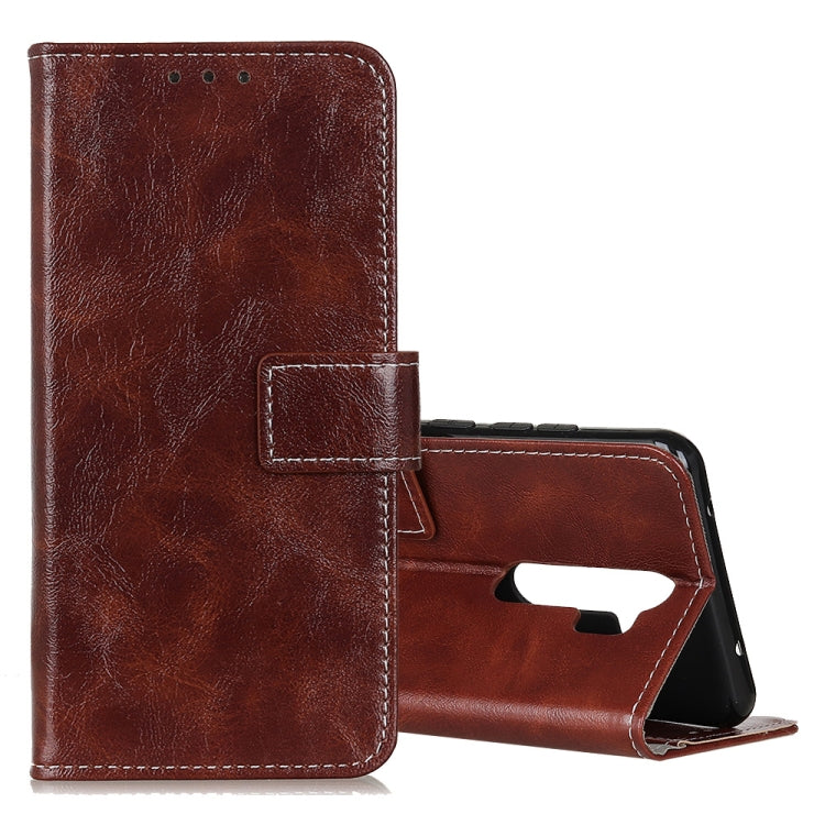 Retro Crazy Horse Texture Horizontal Flip Leather Case with Holder & Card Slots & Photo Frame & Wallet, For OPPO A9 (2020)