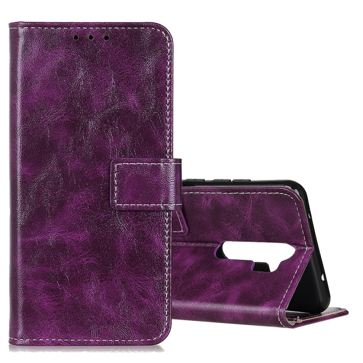Retro Crazy Horse Texture Horizontal Flip Leather Case with Holder & Card Slots & Photo Frame & Wallet, For OPPO A9 (2020)