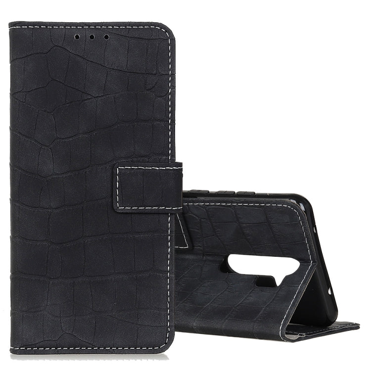 Crocodile Texture Horizontal Flip Leather Case with Holder & Wallet & Card Slots & Photo Frame, For OPPO A9 (2020)