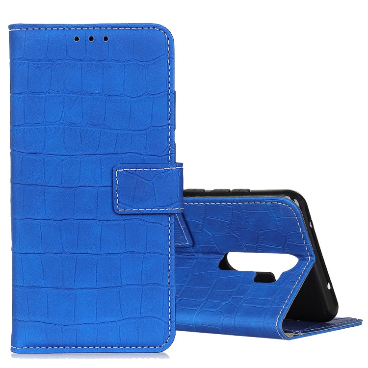 Crocodile Texture Horizontal Flip Leather Case with Holder & Wallet & Card Slots & Photo Frame, For OPPO A9 (2020)
