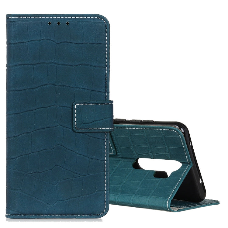 Crocodile Texture Horizontal Flip Leather Case with Holder & Wallet & Card Slots & Photo Frame, For OPPO A9 (2020)