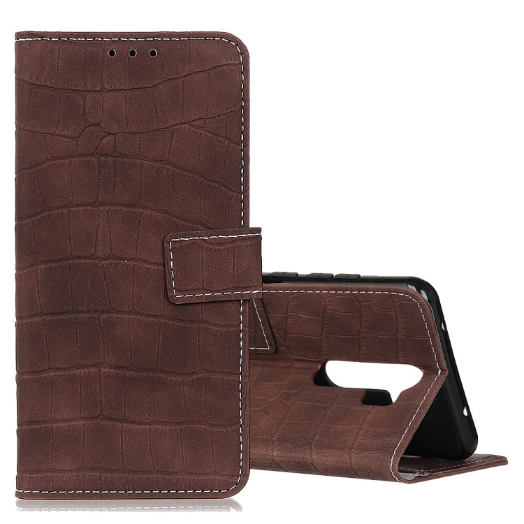 Crocodile Texture Horizontal Flip Leather Case with Holder & Wallet & Card Slots & Photo Frame, For OPPO A9 (2020)