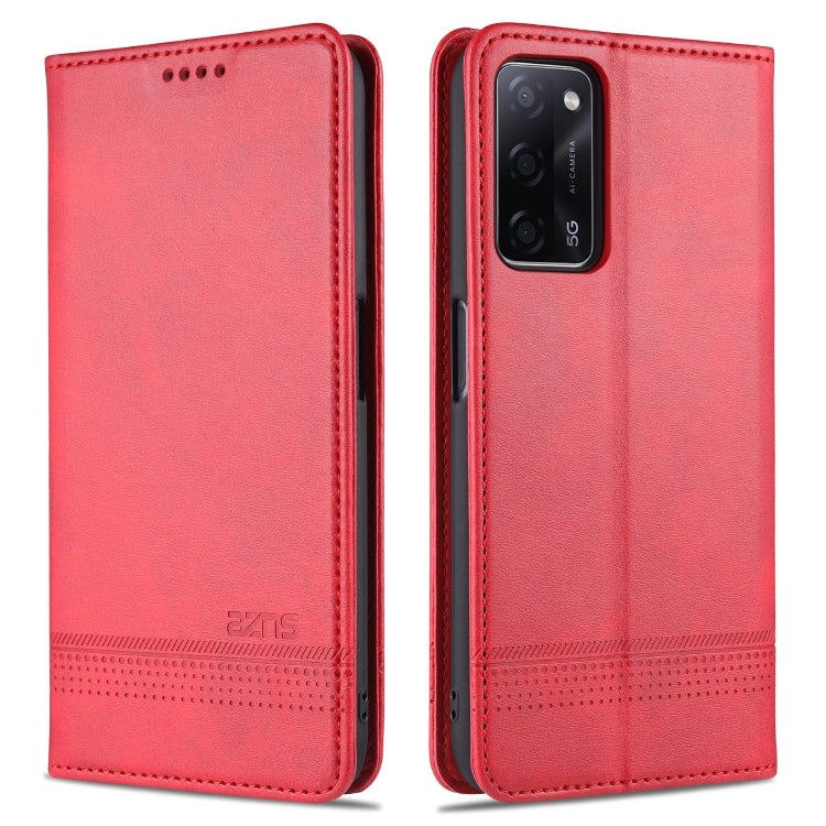AZNS Magnetic Calf Texture Horizontal Flip Leather Case with Card Slots & Holder & Wallet, For Oppo A55 5G