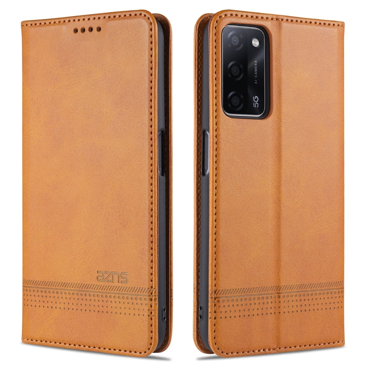 AZNS Magnetic Calf Texture Horizontal Flip Leather Case with Card Slots & Holder & Wallet, For Oppo A55 5G
