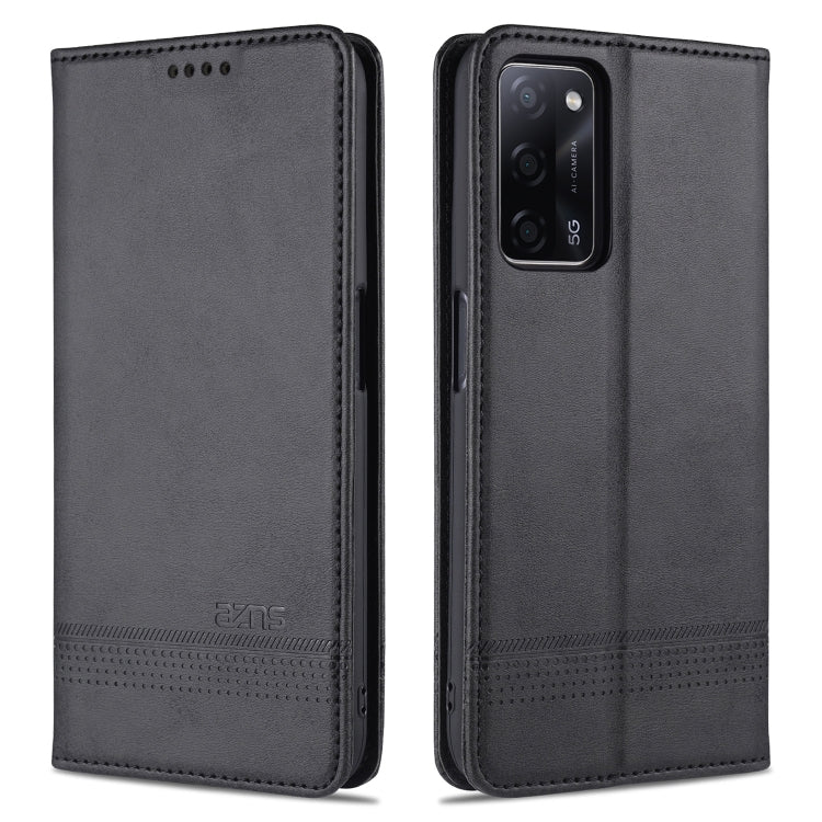 AZNS Magnetic Calf Texture Horizontal Flip Leather Case with Card Slots & Holder & Wallet, For Oppo A55 5G