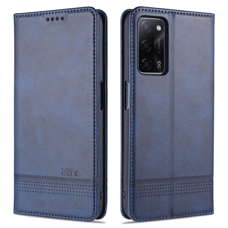 AZNS Magnetic Calf Texture Horizontal Flip Leather Case with Card Slots & Holder & Wallet, For Oppo A55 5G