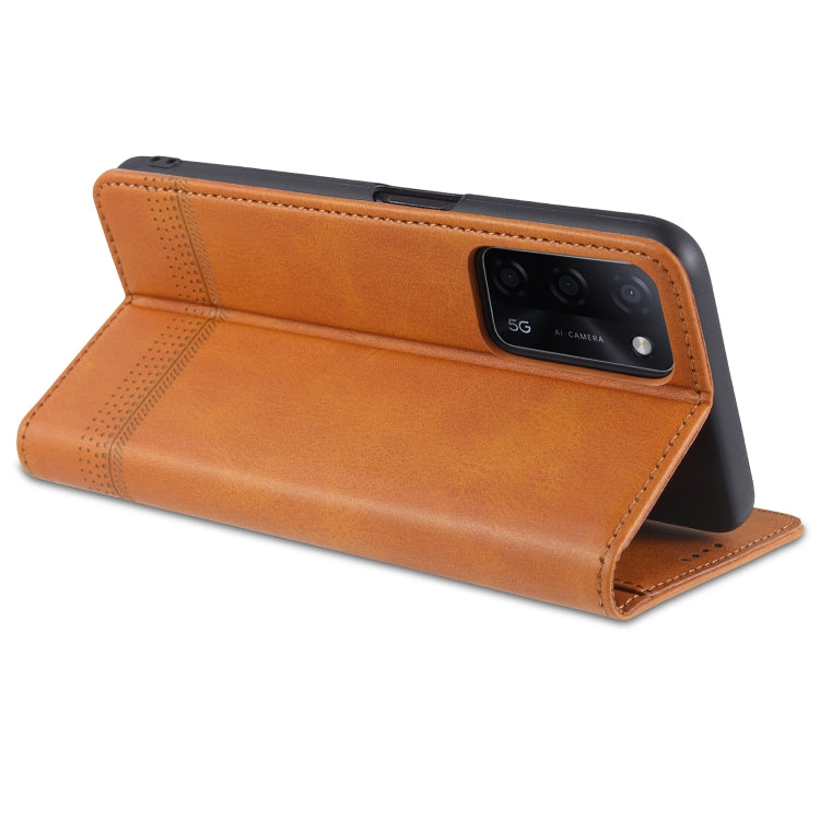 AZNS Magnetic Calf Texture Horizontal Flip Leather Case with Card Slots & Holder & Wallet, For Oppo A55 5G