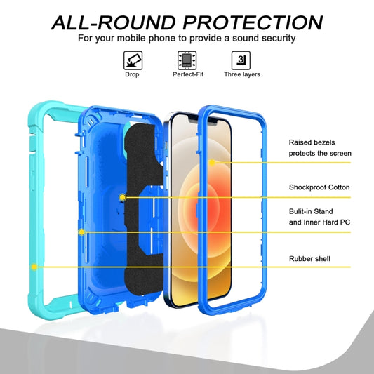 PC + Rubber 3-layers Shockproof Protective Case with Rotating Holder