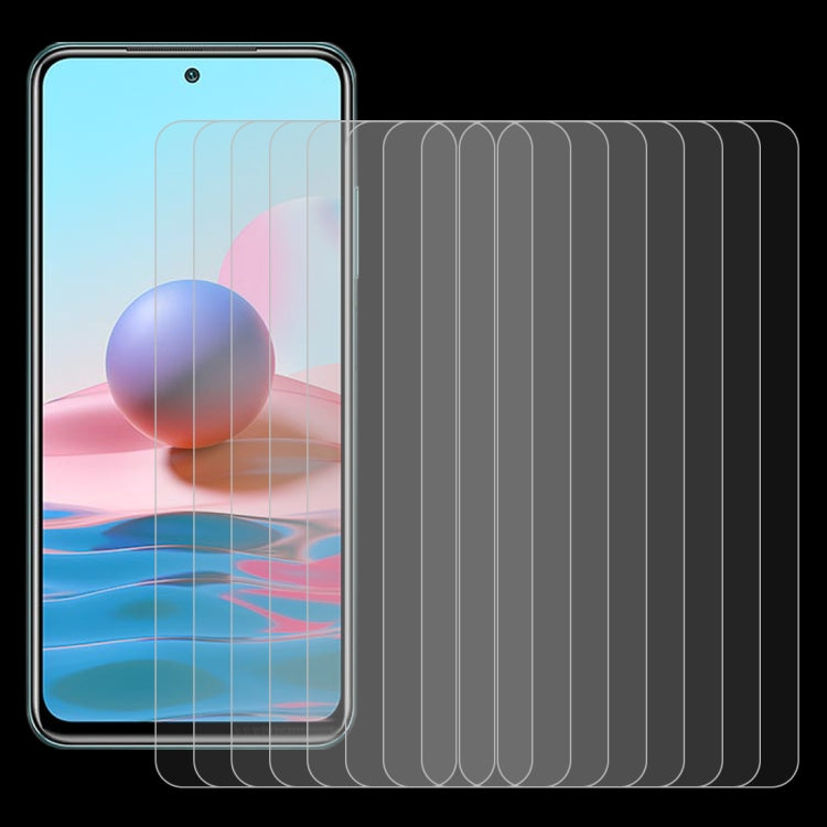 10 PCS 2.5D Non-Full Screen Tempered Glass Film, For Xiaomi Redmi Note 10 / Note 11 5G International Version / Note 10 Overseas Version 6.43 (10 PCS), For OPPO F19 Pro (10 PCS), For Xiaomi Redmi Note 10 Pro / 10 Pro Max (10 PCS)