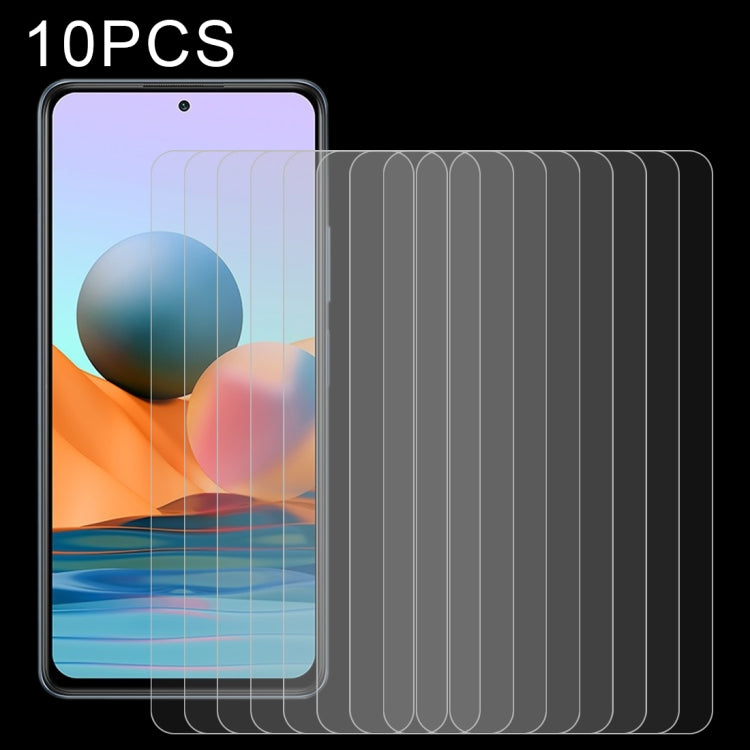 10 PCS 2.5D Non-Full Screen Tempered Glass Film, For Xiaomi Redmi Note 10 / Note 11 5G International Version / Note 10 Overseas Version 6.43 (10 PCS), For OPPO F19 Pro (10 PCS), For Xiaomi Redmi Note 10 Pro / 10 Pro Max (10 PCS)