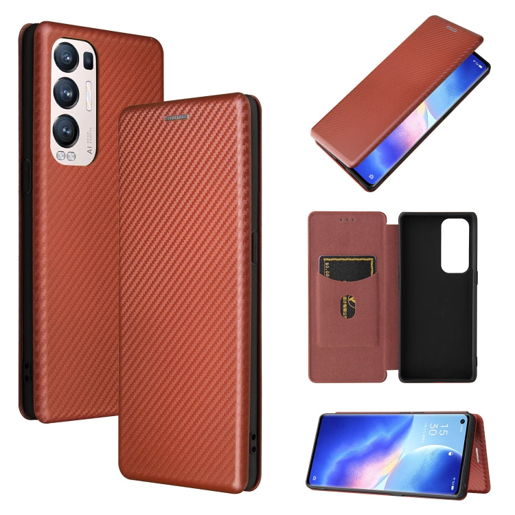Carbon Fiber Texture Magnetic Horizontal Flip TPU + PC + PU Leather Case with Card Slot, For LG Stylo 7, For OPPO Realme V11 5G, For OPPO Reno5 Pro+, For OPPO Find X3 Neo, For Cubot C30, For OnePlus 9 Pro