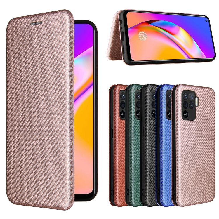 Carbon Fiber Texture Magnetic Horizontal Flip TPU + PC + PU Leather Case with Card Slot, For OPPO A94 4G / F19 Pro / Reno5 F, For ZTE nubia Red Magic 6 / 6 Pro, For OPPO Realme GT 5G, For Oukitel C22