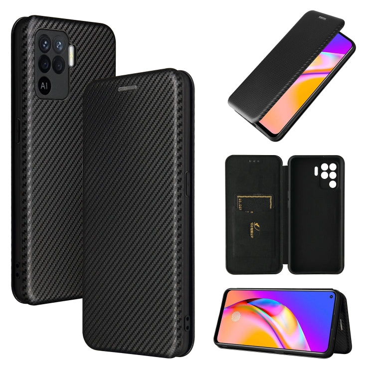 Carbon Fiber Texture Magnetic Horizontal Flip TPU + PC + PU Leather Case with Card Slot, For OPPO A94 4G / F19 Pro / Reno5 F, For ZTE nubia Red Magic 6 / 6 Pro, For OPPO Realme GT 5G, For Oukitel C22
