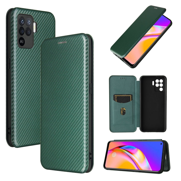 Carbon Fiber Texture Magnetic Horizontal Flip TPU + PC + PU Leather Case with Card Slot, For OPPO A94 4G / F19 Pro / Reno5 F, For ZTE nubia Red Magic 6 / 6 Pro, For OPPO Realme GT 5G, For Oukitel C22