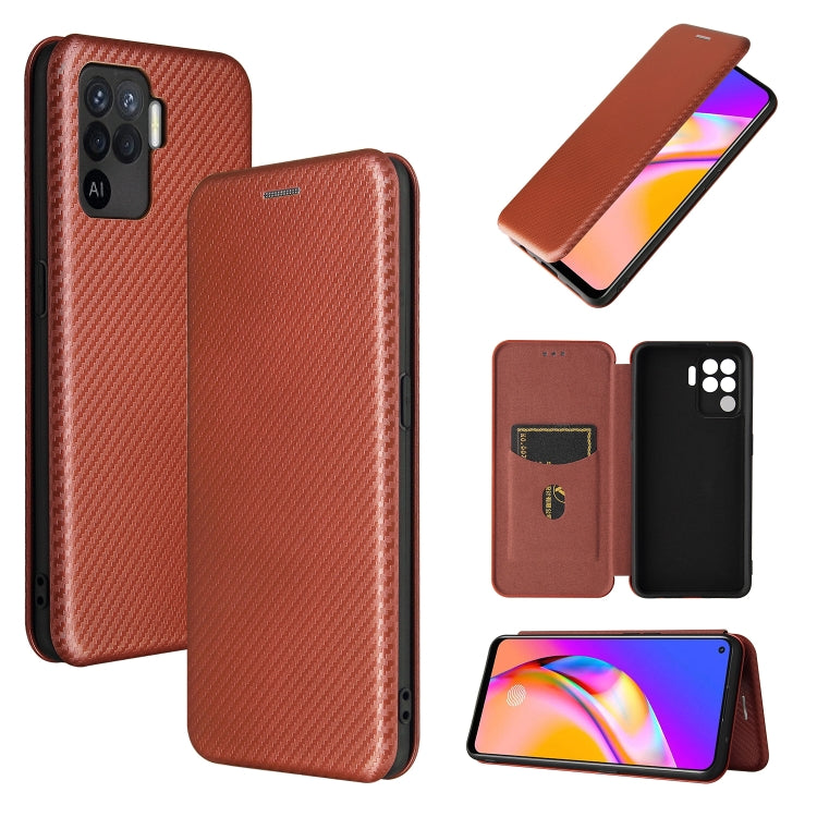 Carbon Fiber Texture Magnetic Horizontal Flip TPU + PC + PU Leather Case with Card Slot, For OPPO A94 4G / F19 Pro / Reno5 F, For ZTE nubia Red Magic 6 / 6 Pro, For OPPO Realme GT 5G, For Oukitel C22