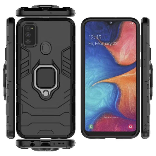 For Galaxy M30s Shockproof PC + TPU Case with Magnetic Ring Holder
