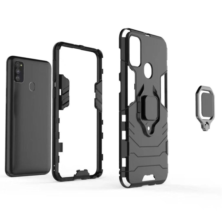 For Galaxy M30s Shockproof PC + TPU Case with Magnetic Ring Holder