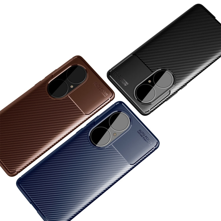 Carbon Fiber Texture Shockproof TPU Case, For Huawei P50 Pro, For Huawei P50