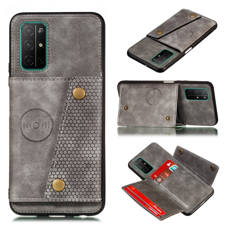 Double Buckle PU + TPU Shockproof Magnetic Protective Case with Card Slots & Holder, For Samsung Galaxy A32 5G