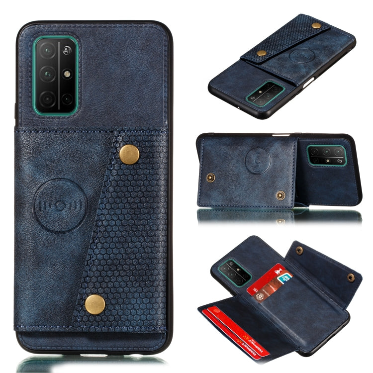 Double Buckle PU + TPU Shockproof Magnetic Protective Case with Card Slots & Holder, For Samsung Galaxy A32 5G