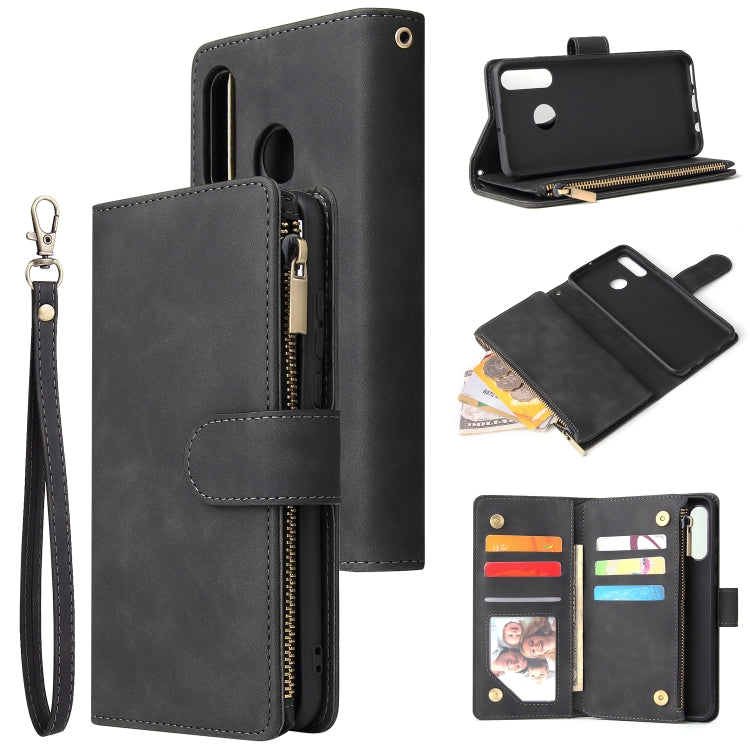 Multifunctional Retro Frosted Horizontal Flip Leather Case with Card Slot & Holder & Zipper Wallet & Photo Frame & Lanyard, For Huawei P30, For Huawei P30 Lite, For Huawei P30 Pro
