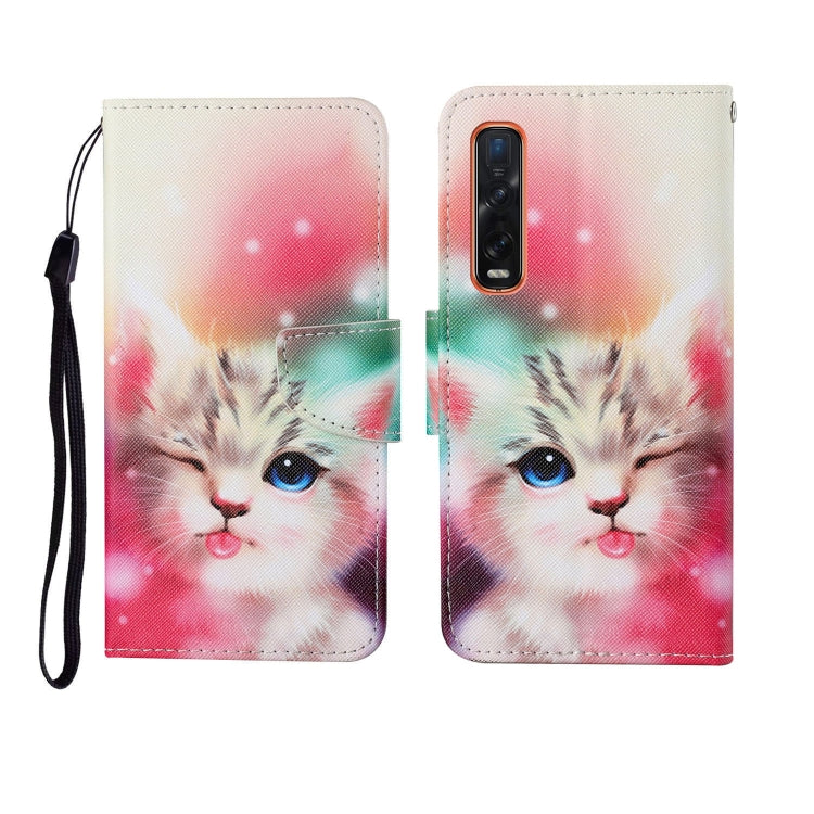 Painted Pattern Horizontal Flip Leathe Case, For OPPO Find X2 Pro
