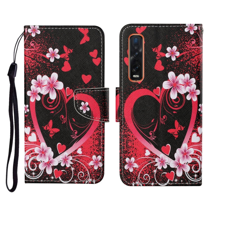 Painted Pattern Horizontal Flip Leathe Case, For OPPO Find X2 Pro